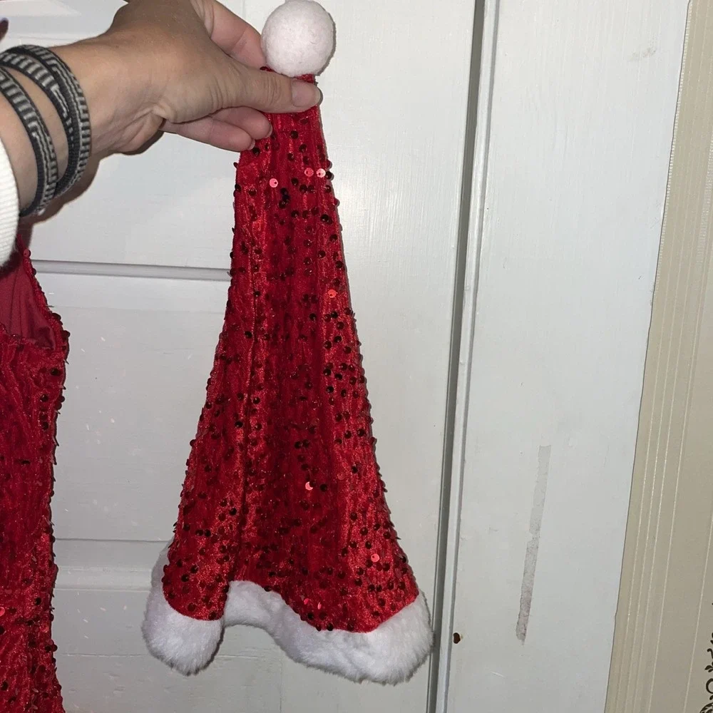 Mrs. Santa Claus‎ Outfit | Dress Socks Sleeves Hat Belt | Sequins Sparkle | XL
